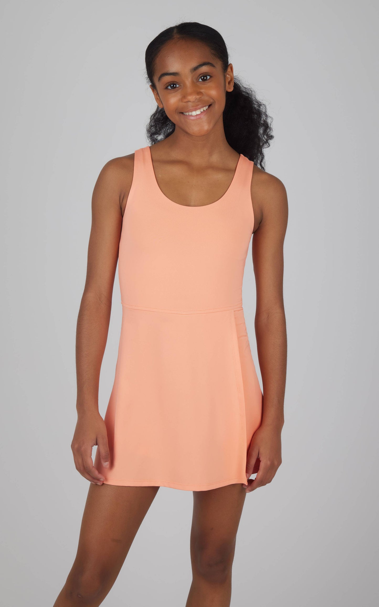 Girls Athletic Active Tennis Dress with Inner Shorts