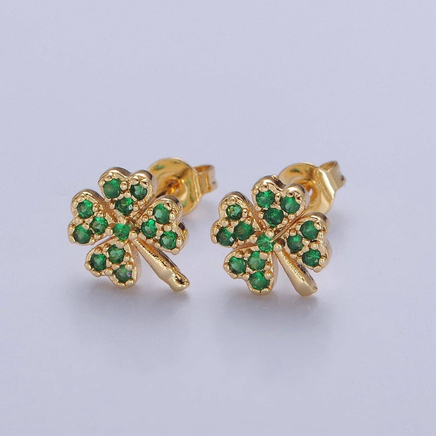 Green Four Leaf Clover Earrings