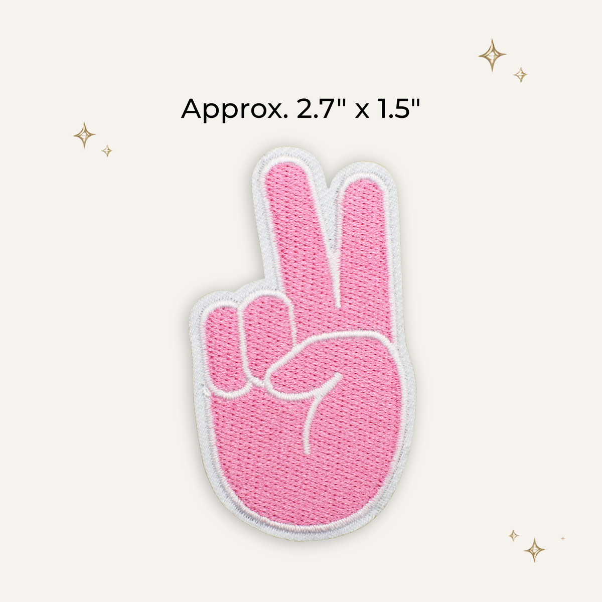 Pink Peace Sign Embroidered Patch