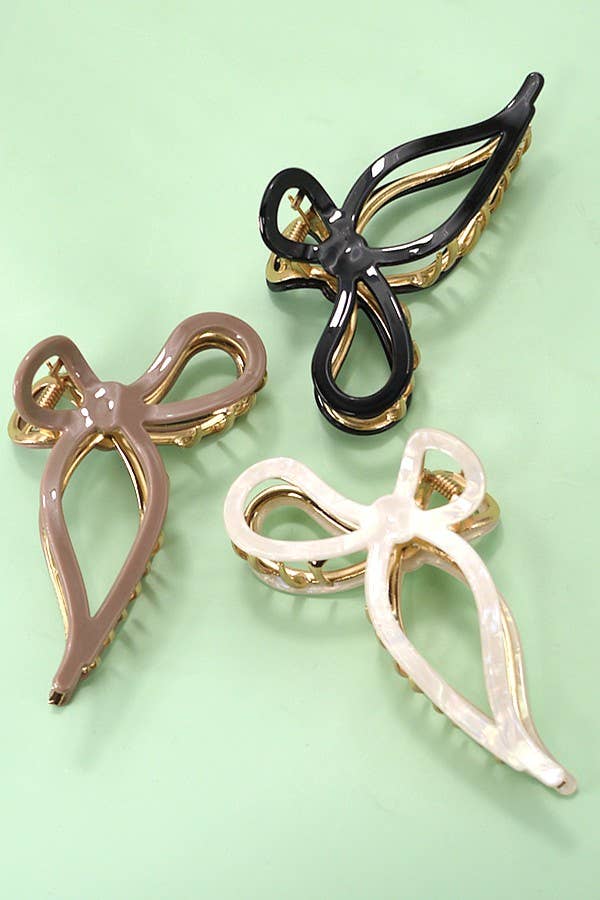 BOW HAIR CLAW CLIPS
