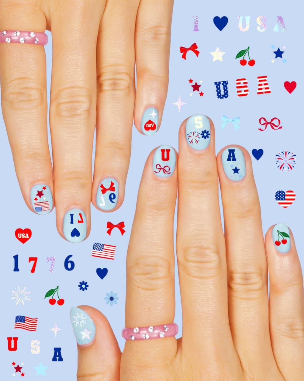 America 250 Nail Stickers