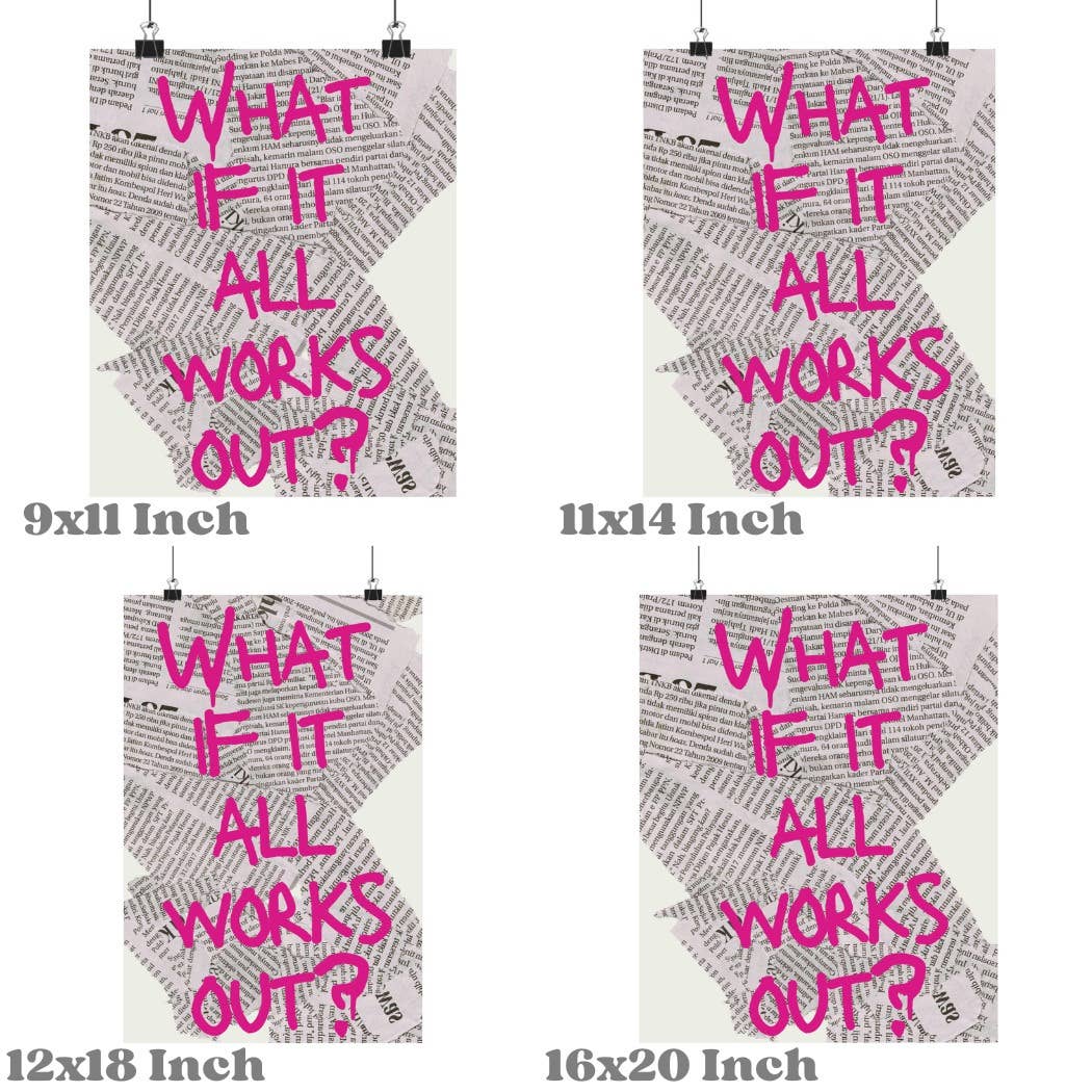 What If It All  Works Out Trendy Retro Newspaper Print