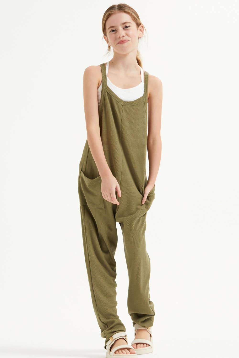 Drop Crotch Sleeveless Jumpsuit /Overall /Onesie