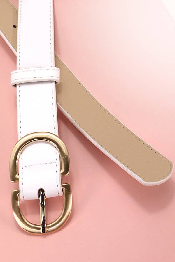 DOUBLE D BUCKLE FAUX LEATHER BELT