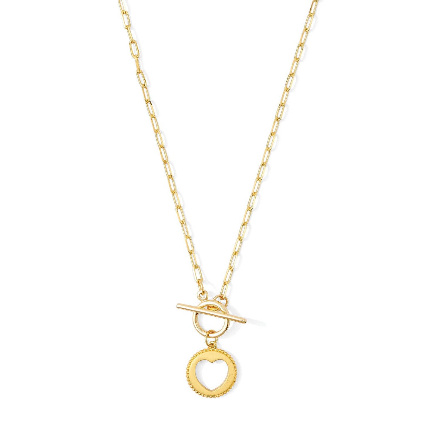 Heart Paperclip Toggle Necklace