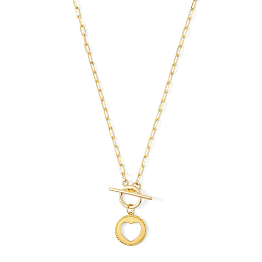 Heart Paperclip Toggle Necklace