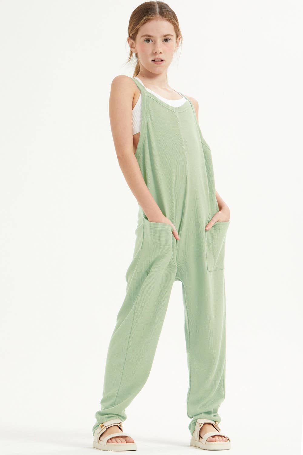 Drop Crotch Sleeveless Jumpsuit /Overall /Onesie