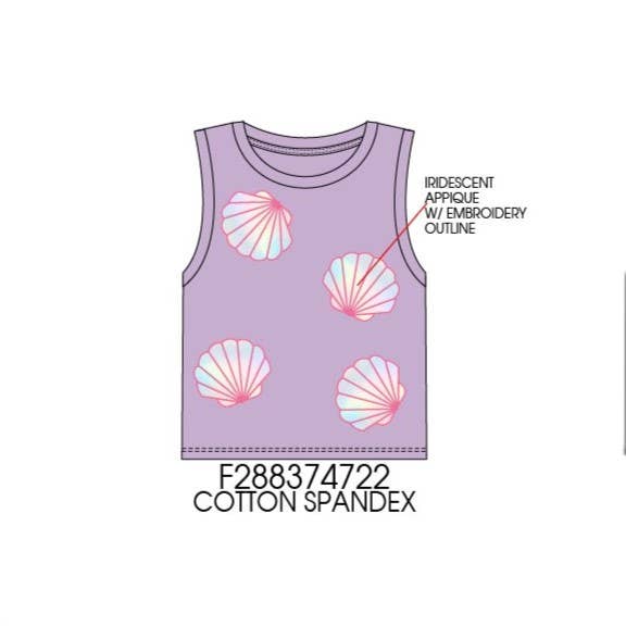 Seashells applique tank top