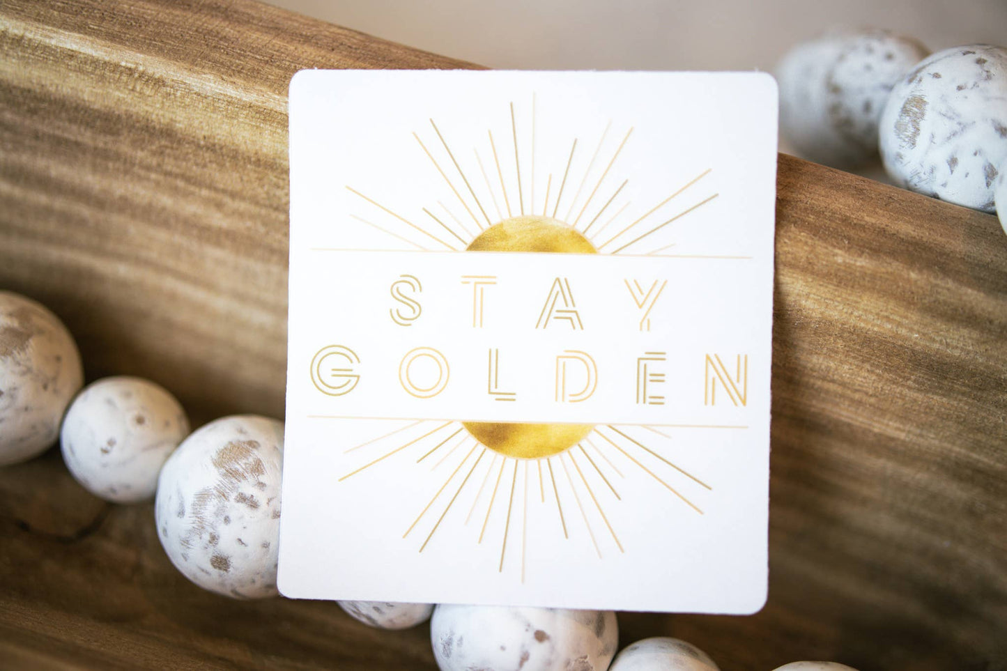 Stay Golden, Sun, Clear Vinyl Sticker, 3in.