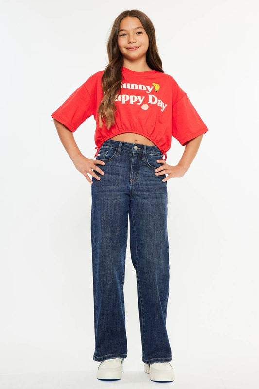 YOUTH HIGH RISE WIDE LEG JEANS