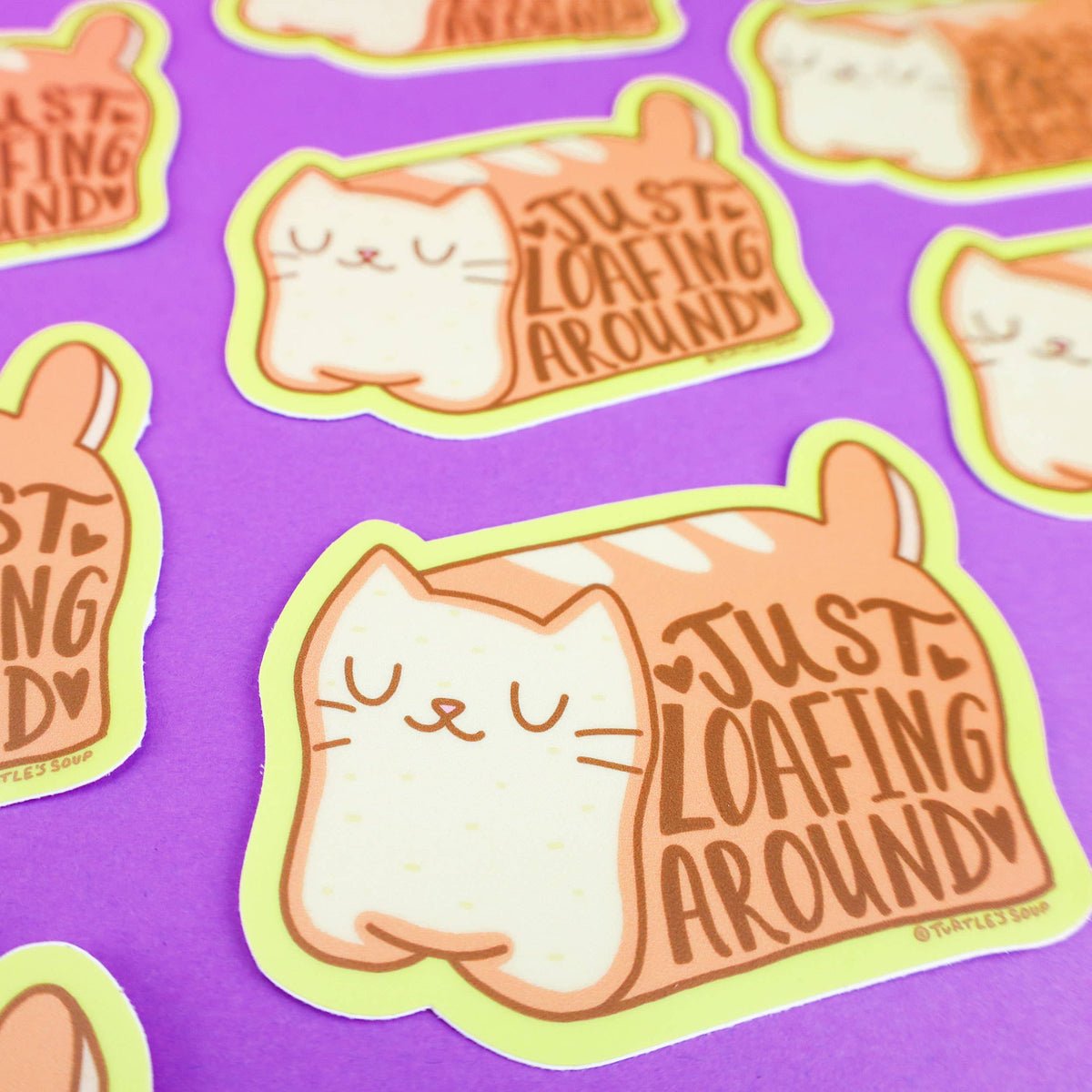 Just Loafing Around Cat Pun Funny Vinyl Sticker