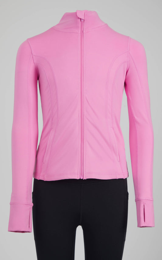 Girls Full Zip Active Everyday Jacket with Back Yoke