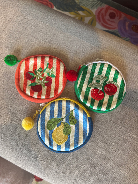 Woven Stripe Coin Pouch