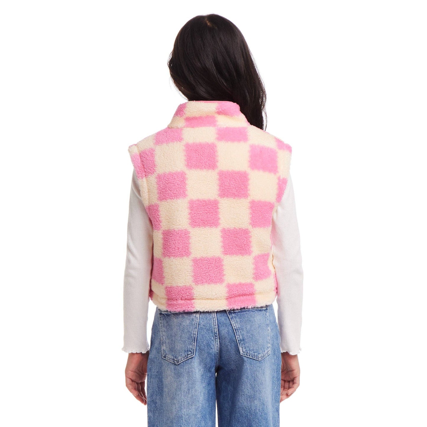 Pink & Cream Checkered Vest