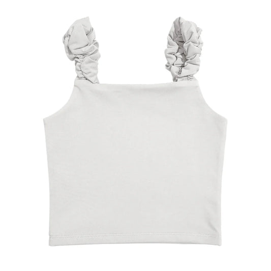 White Ruffle Tank Top