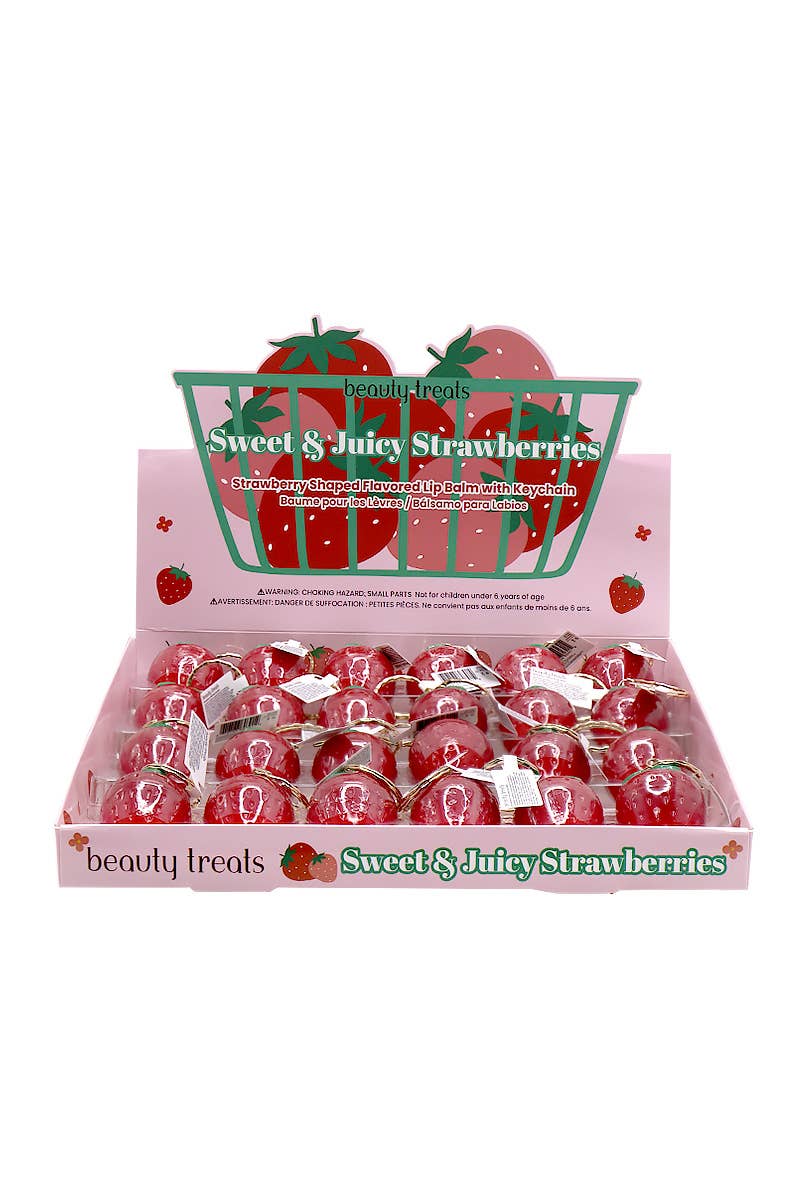 Strawberry Lip Balm Keychain