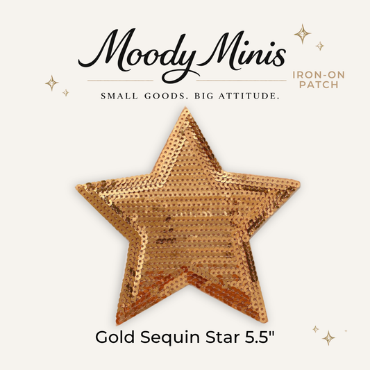 Gold Sequin Star Embroidered Patch