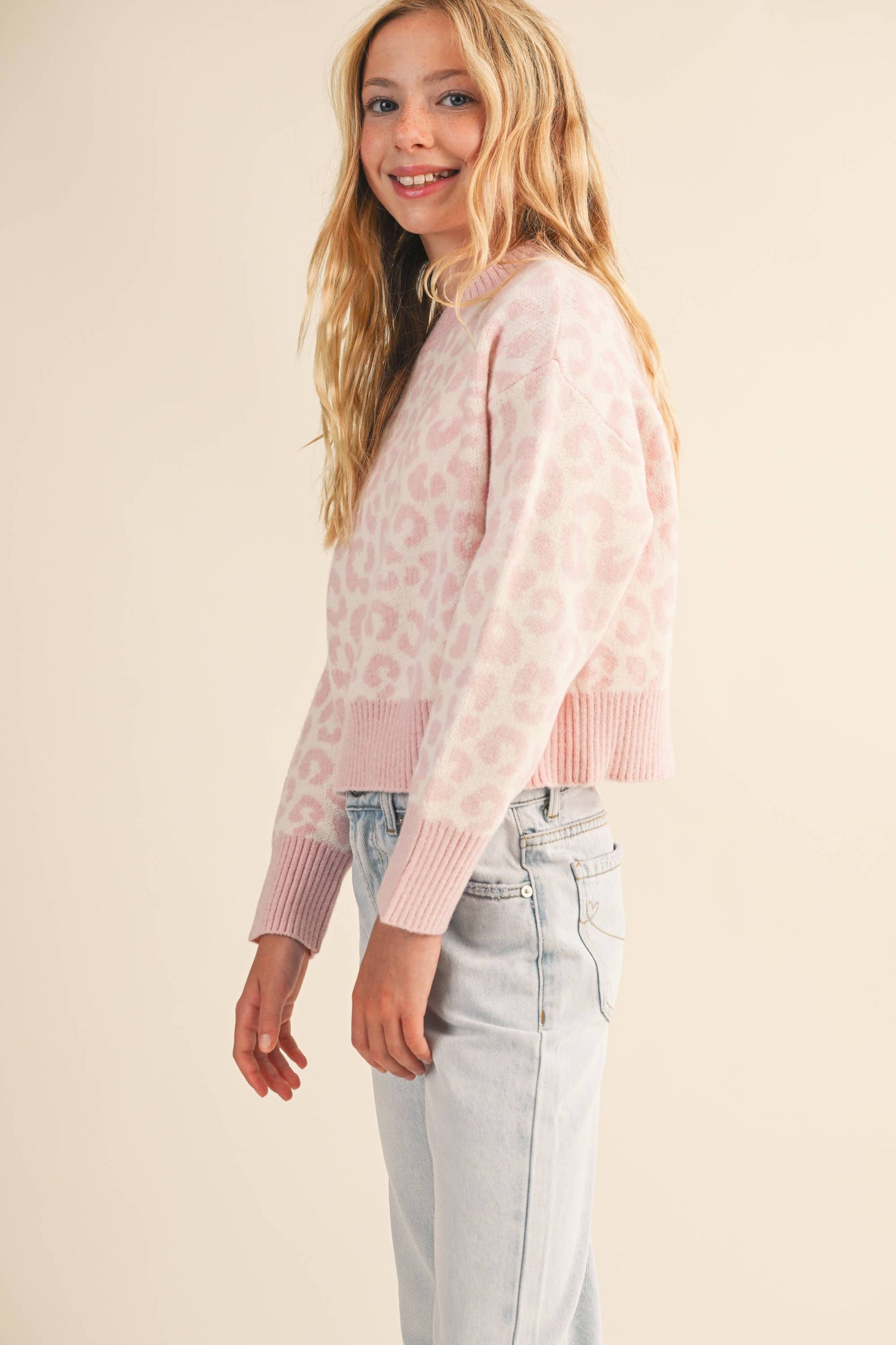 TWEEN KIDS GIRLS DROP SHOULDER SWEATER