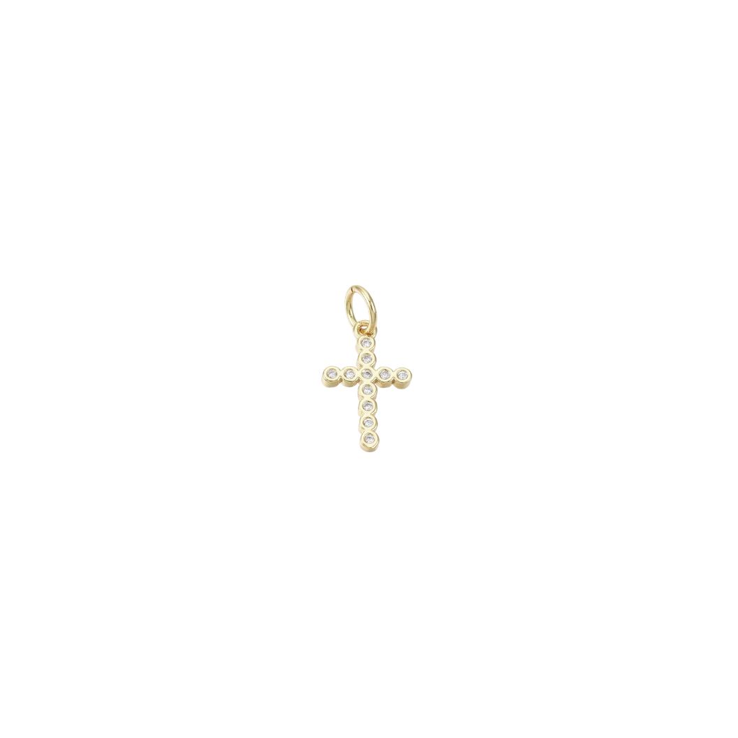 Gold Pavé Cross Charm