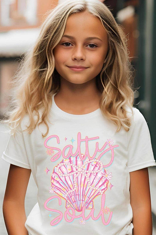 Salty Soul Pearl Bow Kids Graphic Tee