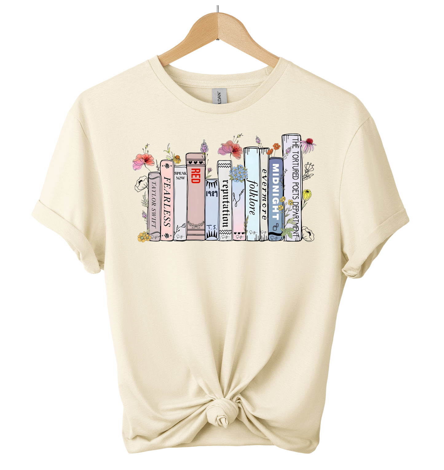 Taylor's Eras Books Sand T-Shirt (w/Tortured Poets) Kids Tee