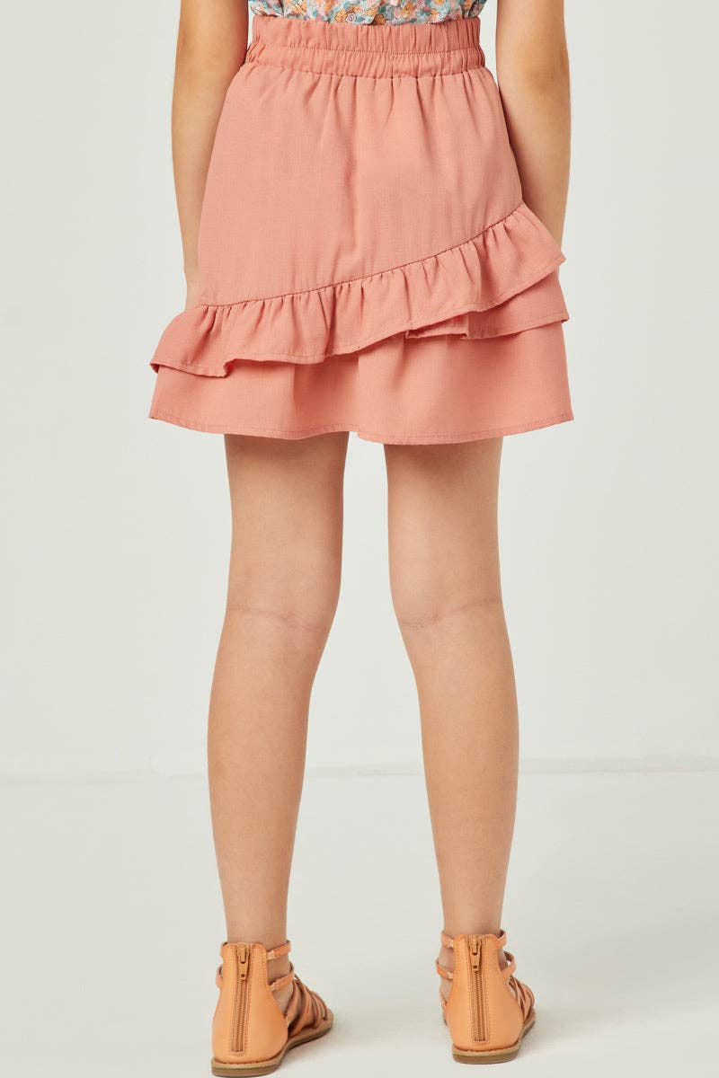Ruffled Elastic Waist Skirt