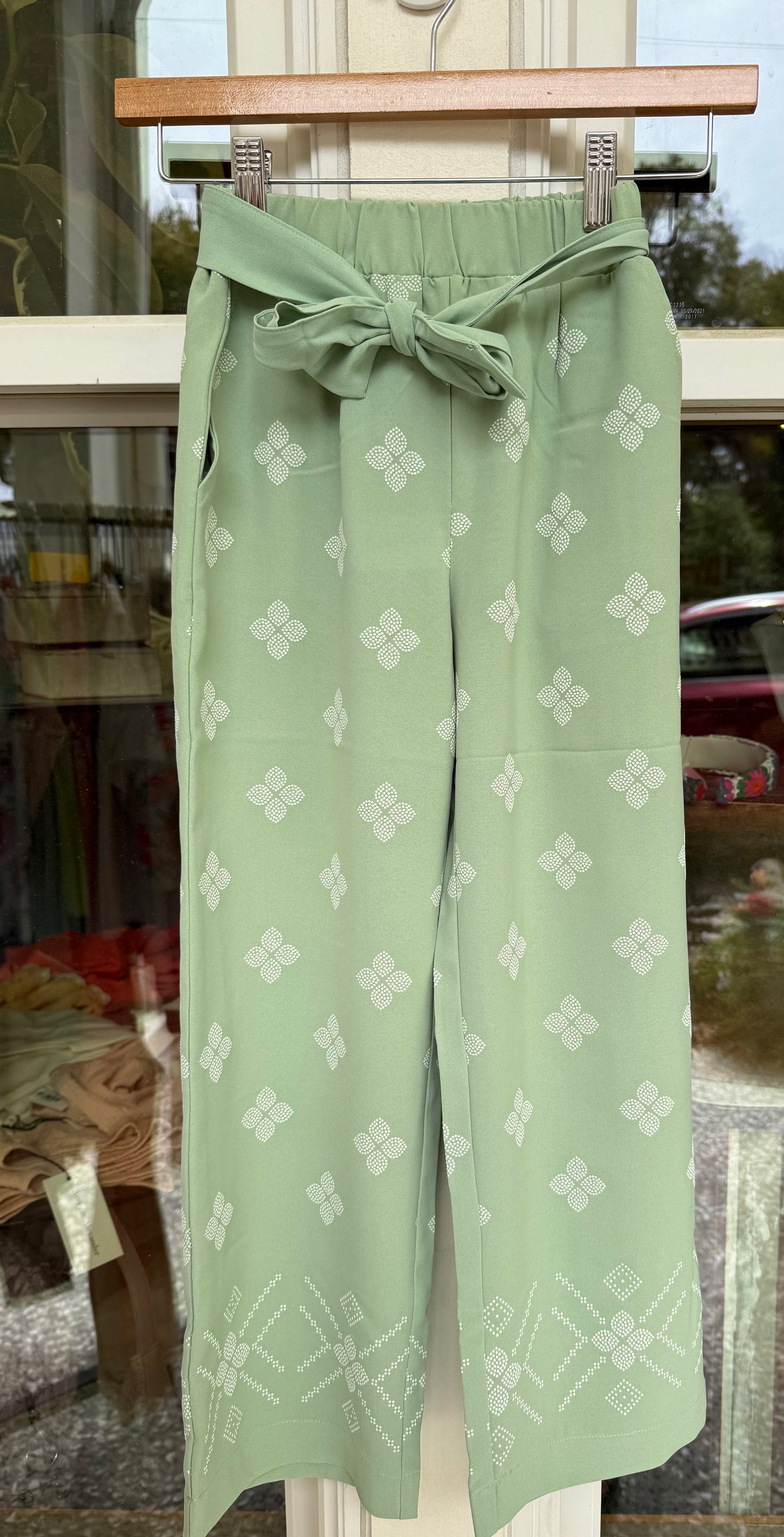 Sage Printed Trousers