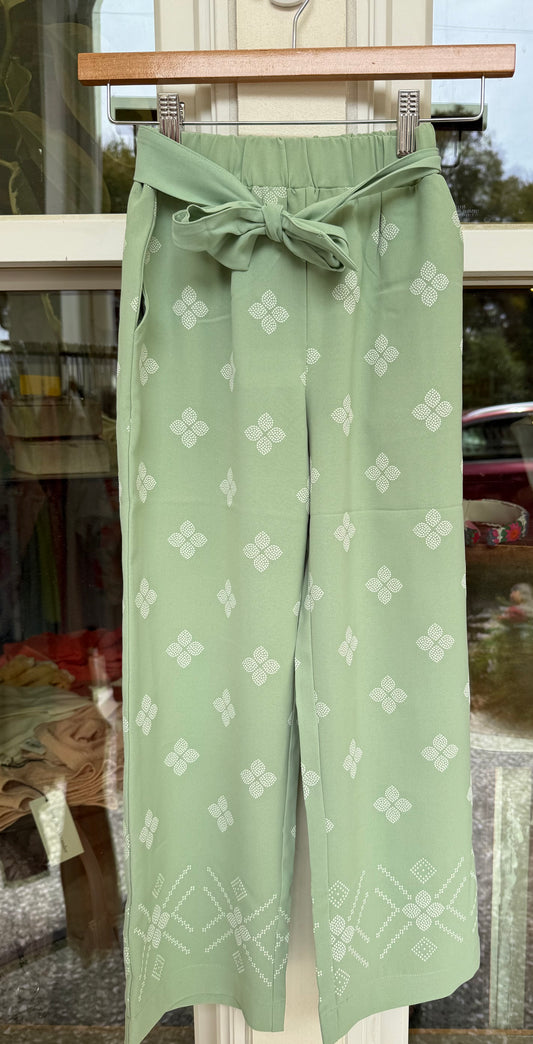 Sage Printed Trousers