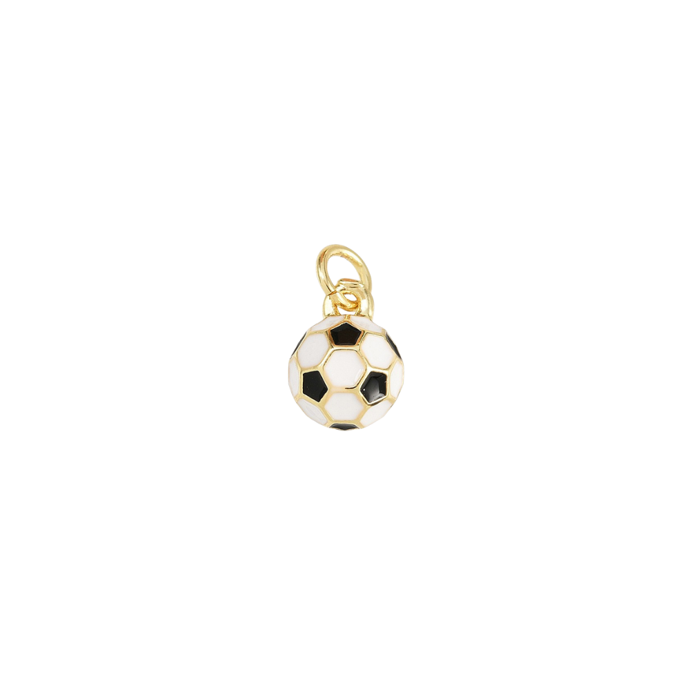 Gold Round Soccer Ball Charm
