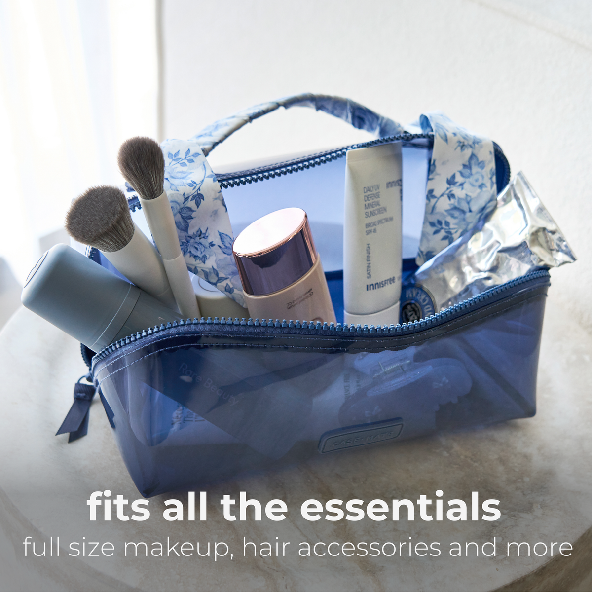 Navy Jelly Makeup Bag