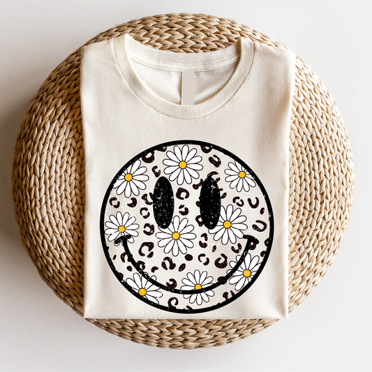 Cheetah and Daisy Print Graphic Tee