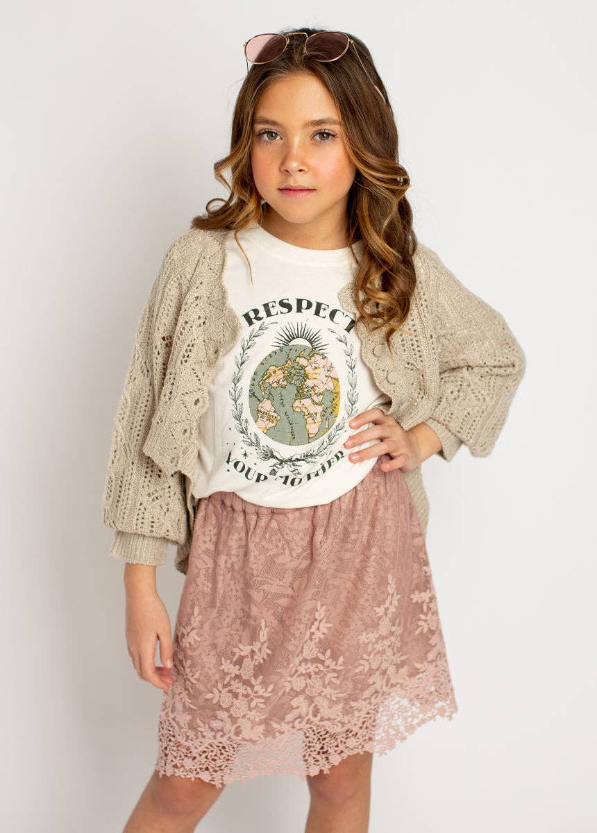 Kid's Vella Skirt in Nude Pink