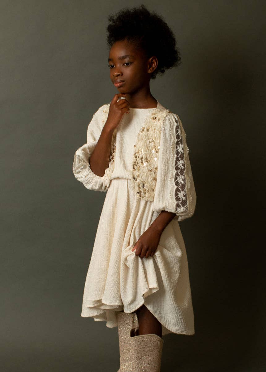 Kid's Sariyah Dress in Cream