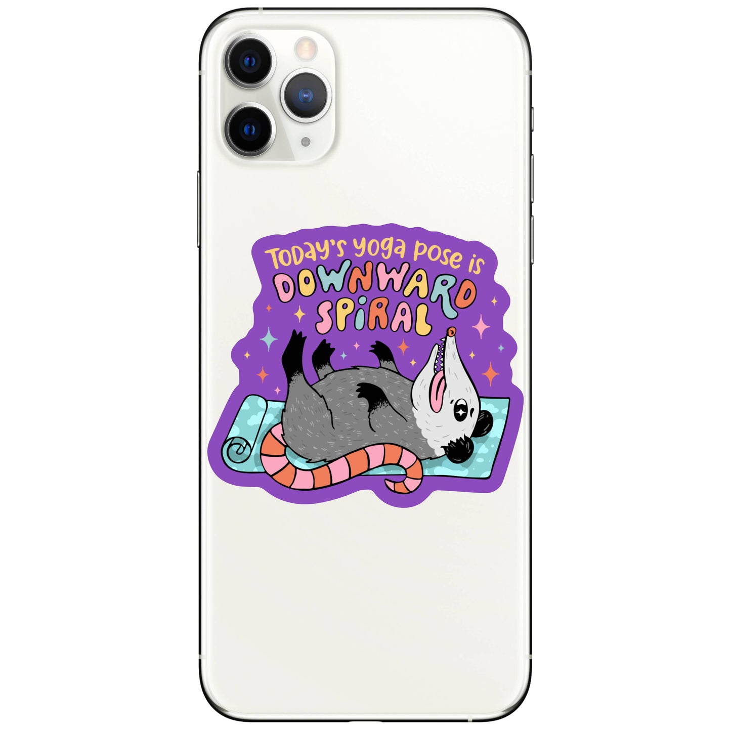 Yoga Funny Mental Health Opossum High Quality Vinyl Sticker
