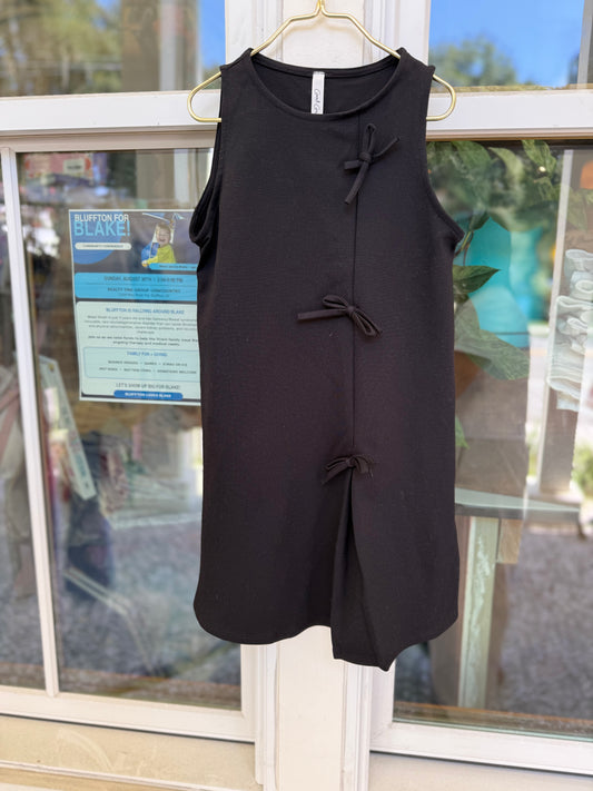 Ponte Sleeveless Ribbon Dress