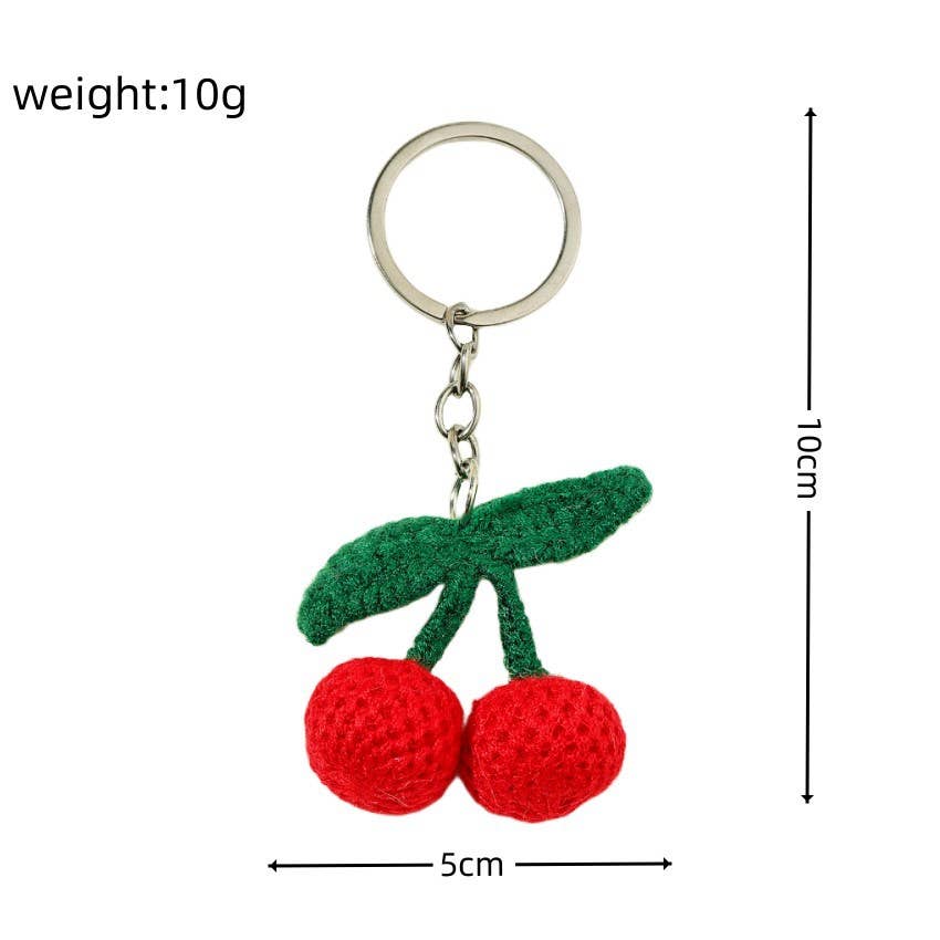 Cute Knitted Cherry Keychain Bag Pendant
