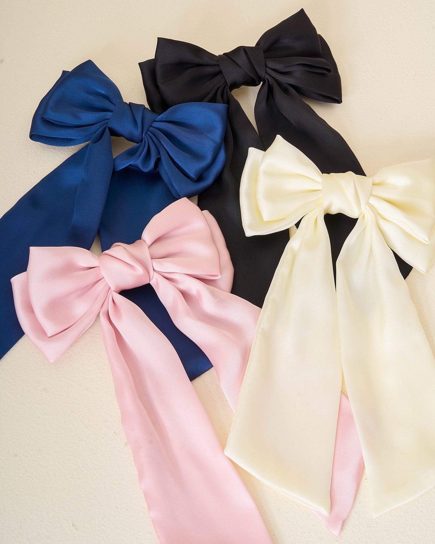 Satin Hair Bow- Black