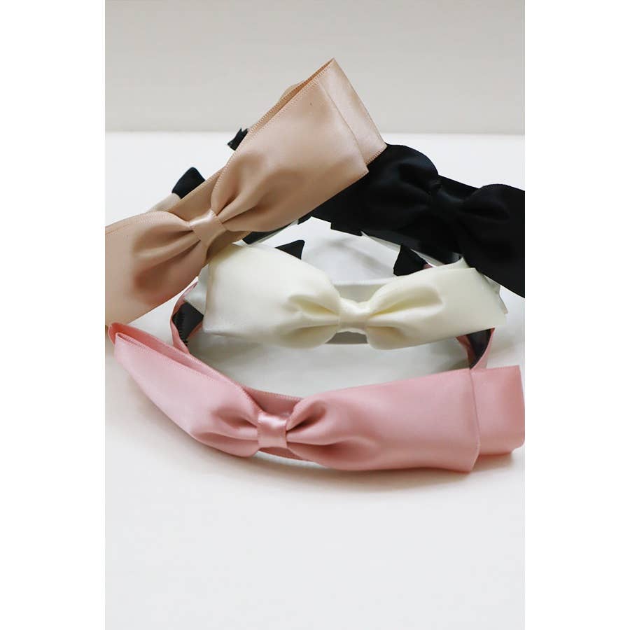 Classy Solid Satin Bow Headband