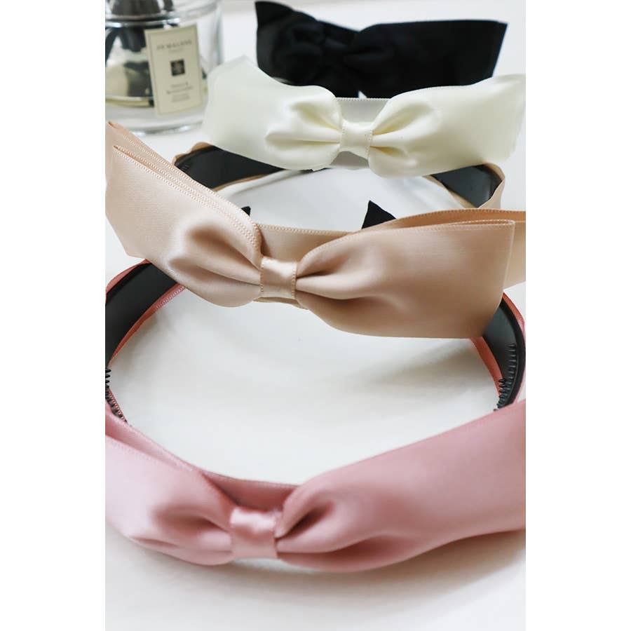 Classy Solid Satin Bow Headband