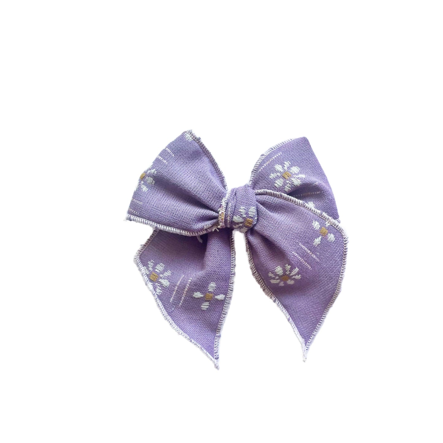 Lavender Stitched Daisy Elle Bow