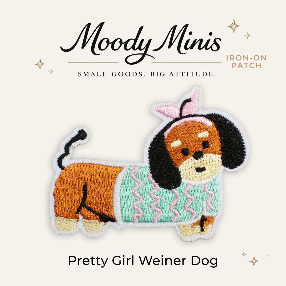 Pretty Girl Weiner Dog Embroidered Patch