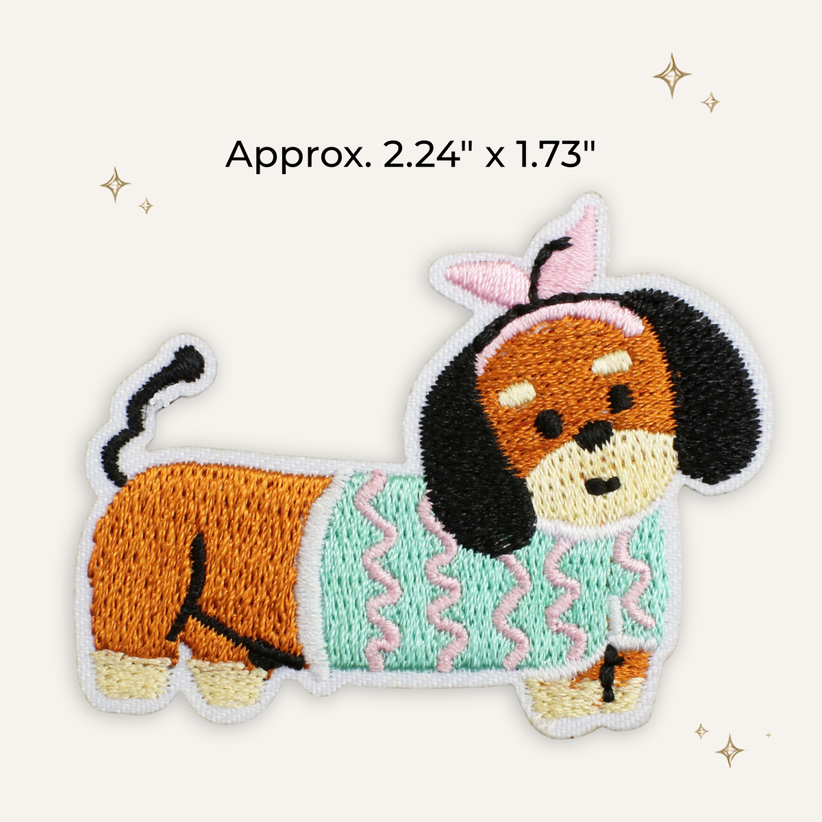 Pretty Girl Weiner Dog Embroidered Patch