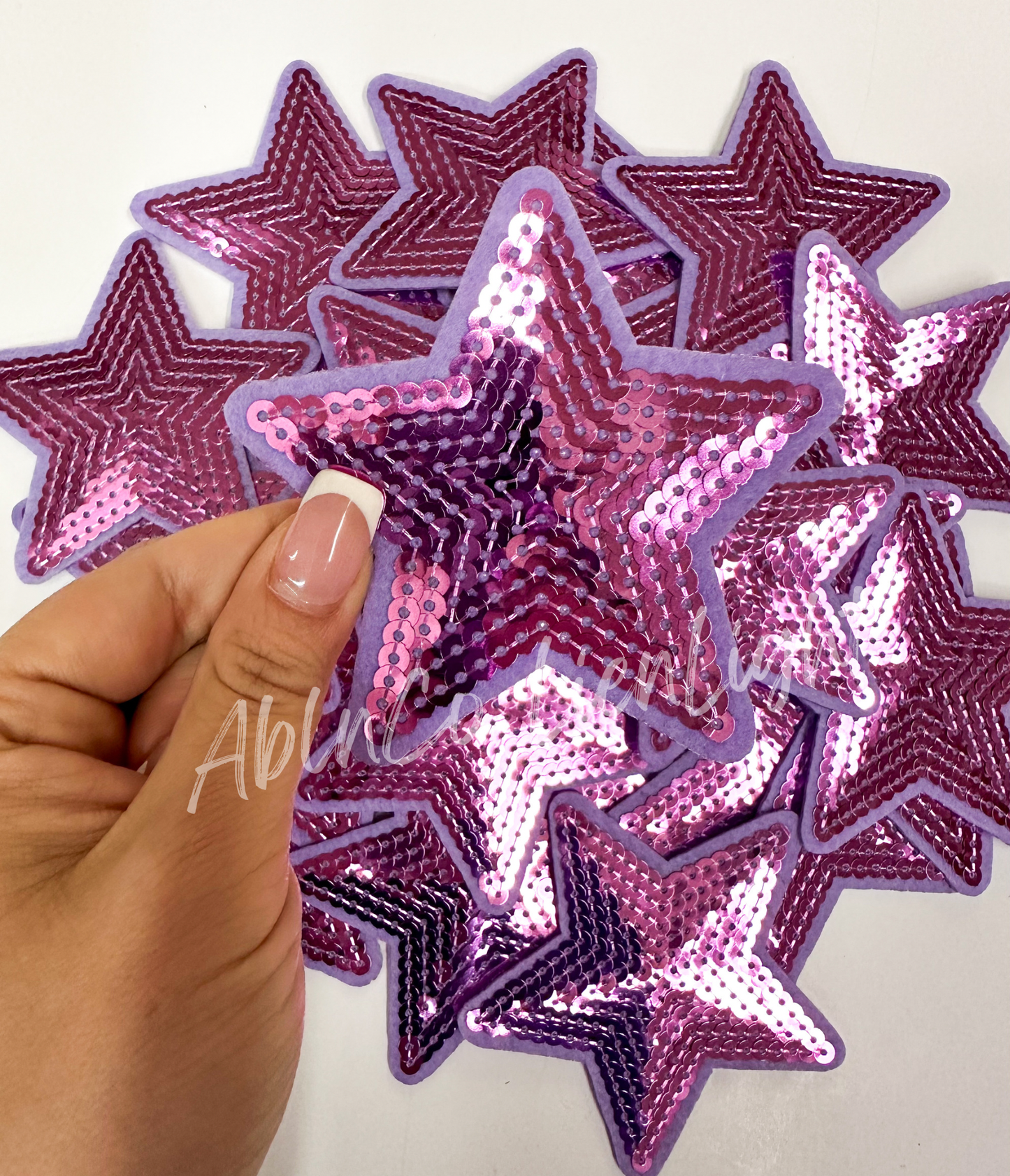 Navy sequin star patch