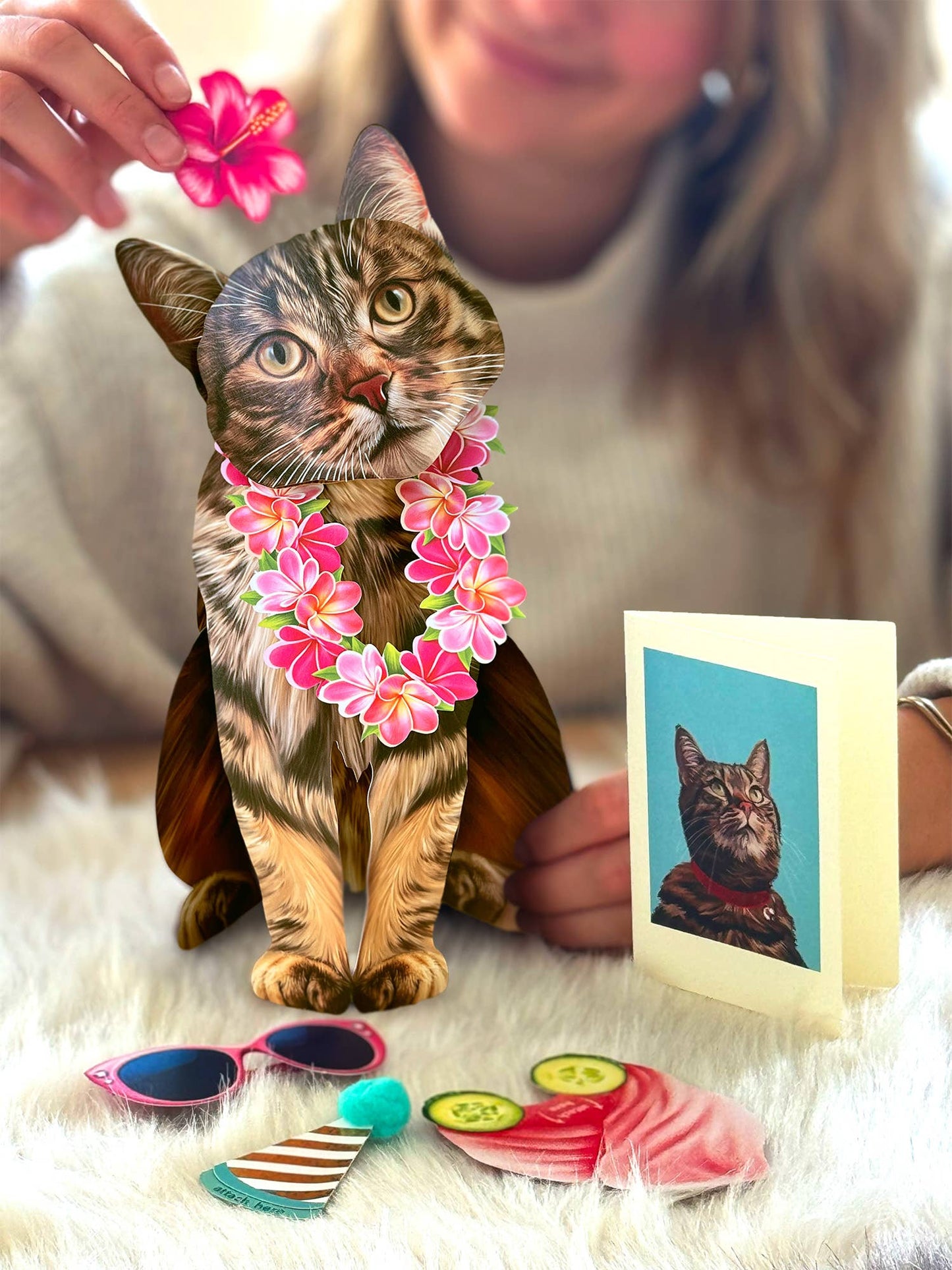 Brown Tabby Pop-up Greeting Card