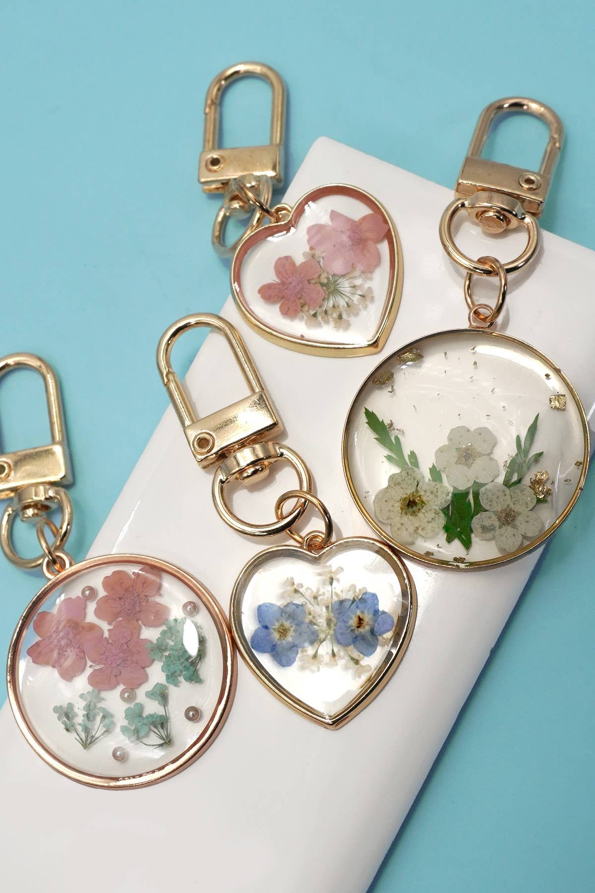 BAG CHARM-PRESSED DRIED FLOWER