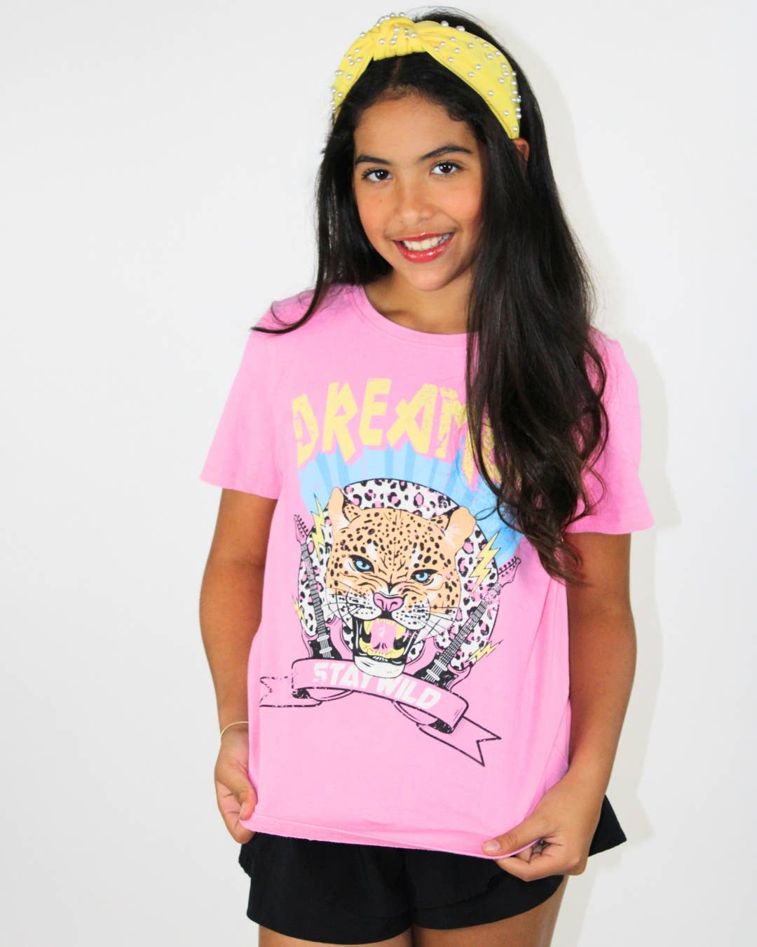 Dreamer leopard distressed graphic shirt