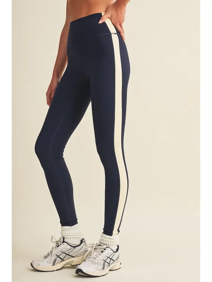 Side contrast block legging