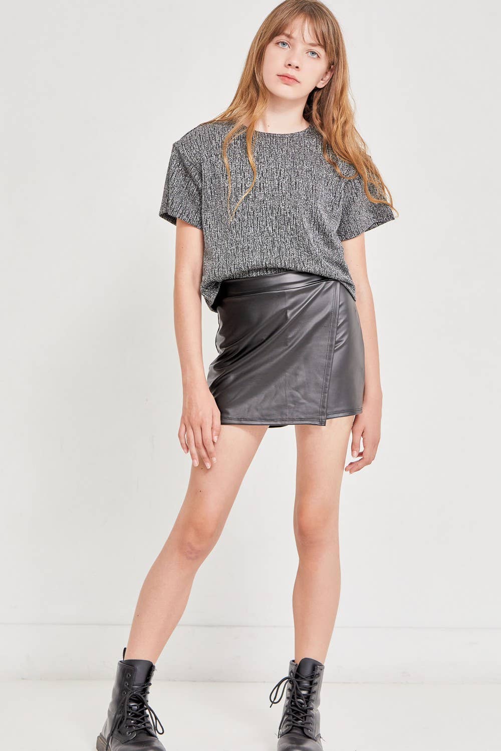 Faux Leather Skort