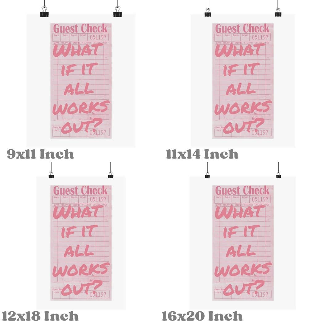 What If It All  Works Out Pastel Pink Guest Check Wall Art