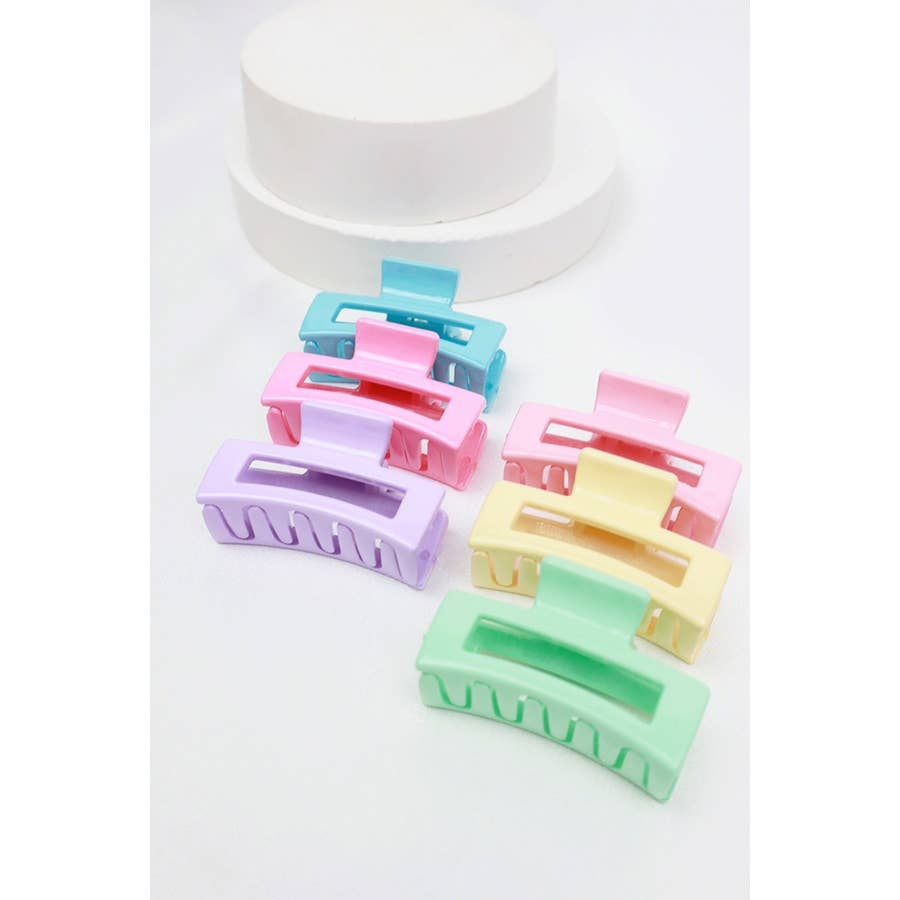 3-Pcs Mini Rectangle Hair Claw Set